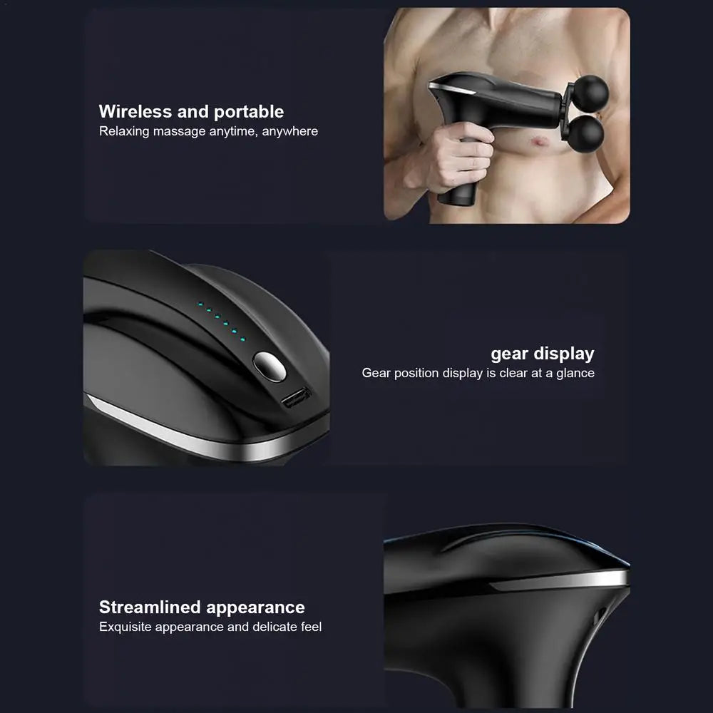 Massager Cordless Double-Headed Electric Smart Vibration Portable Muscle Massager