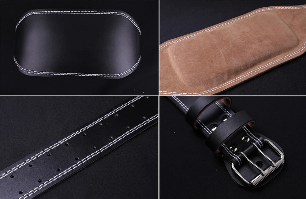 Professional Leather Fitness Buckle Weightlifting Belt Adjustable Gym Waist Belts for Squats Training Bodybuilding Lumbar Brace
