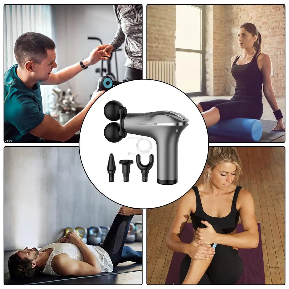 Massager Cordless Double-Headed Electric Smart Vibration Portable Muscle Massager
