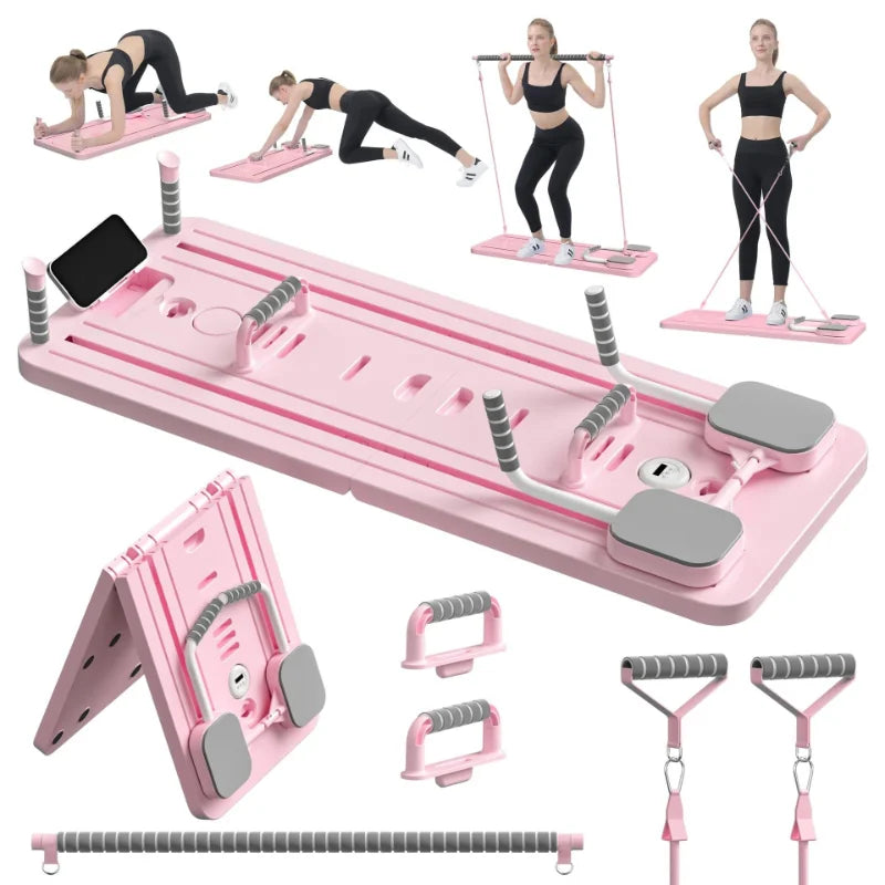 Multifunctional Abdominal Board Resistance Bands Hand Grips Push Ups Stands Abdominal Muscle Curling Home Fitness Equipment