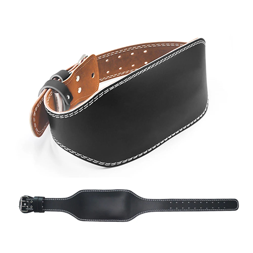 Professional Leather Fitness Buckle Weightlifting Belt Adjustable Gym Waist Belts for Squats Training Bodybuilding Lumbar Brace