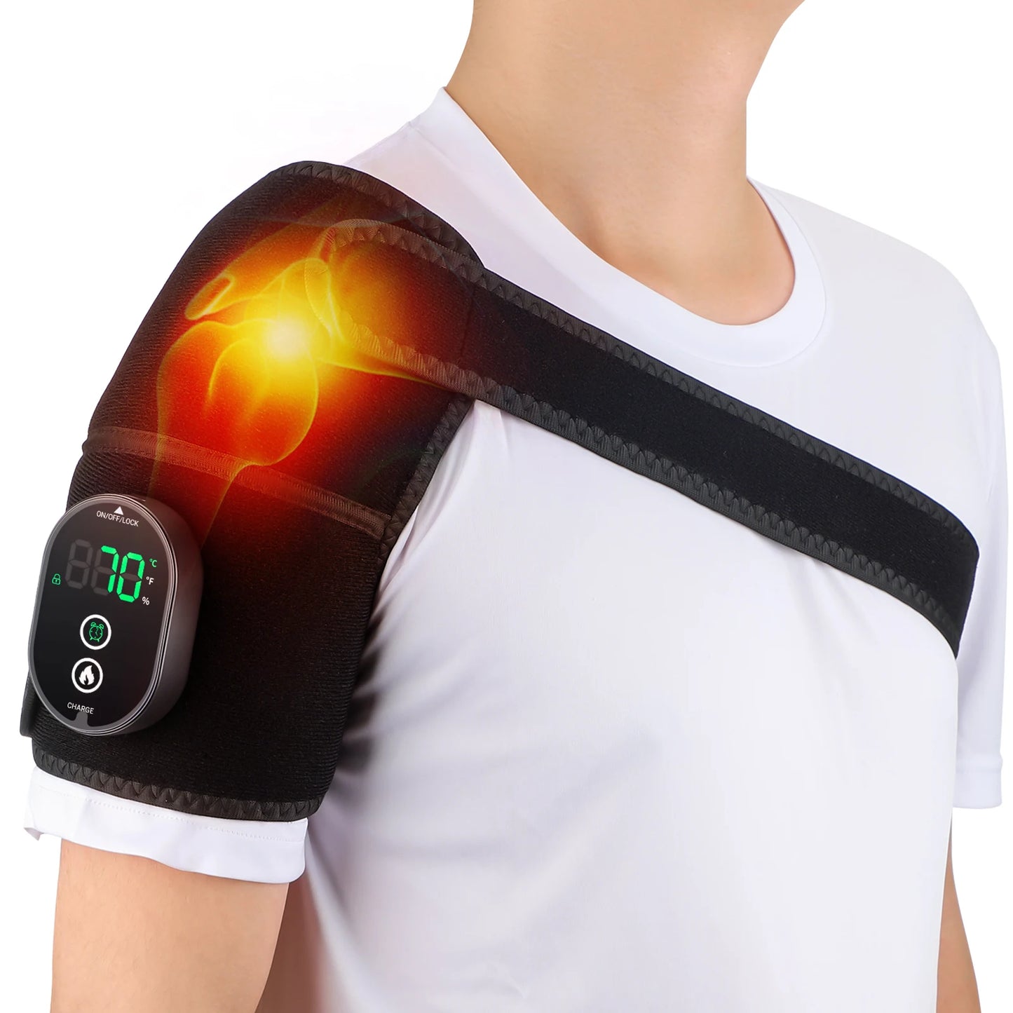 Electric Shoulder Massager Heating Vibration Massage Belt Hot Compress
