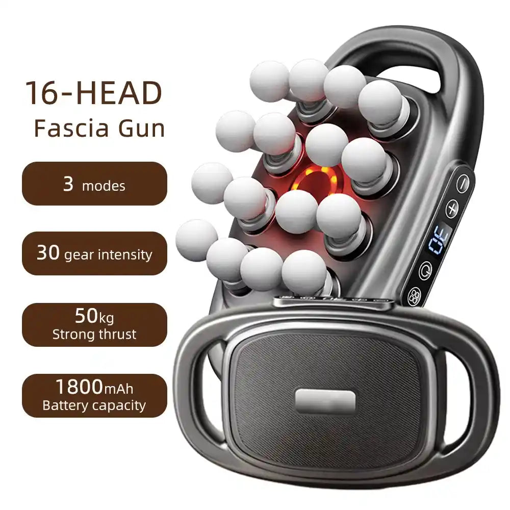 16-Head Fascia Gun High-Frequency Vibration Body Massage