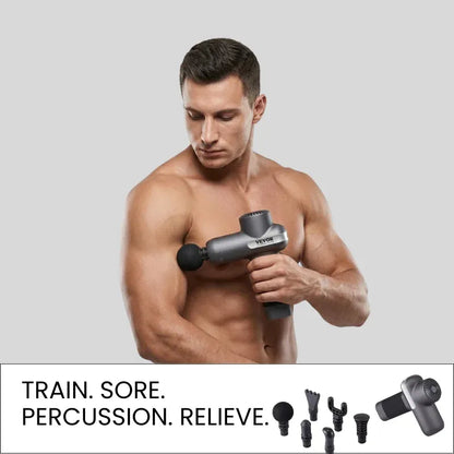 Massage Gun Deep Tissue, Percussion Muscle Massager For Athletes - With 5 Speed Levels & 6 Massage Heads
