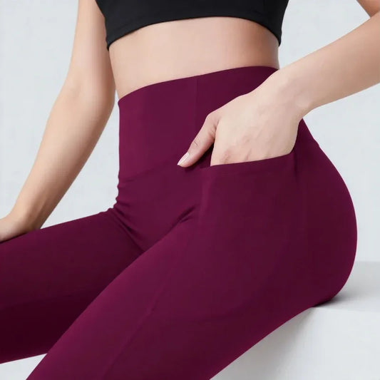 High Waisted Yoga Bootcut Leggings with Pockets