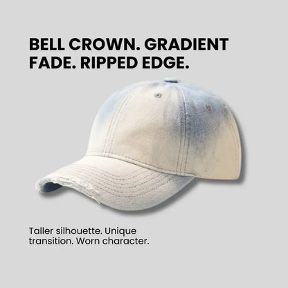 Distressed Gradient Denim Casual All-match Ripped Baseball Cap