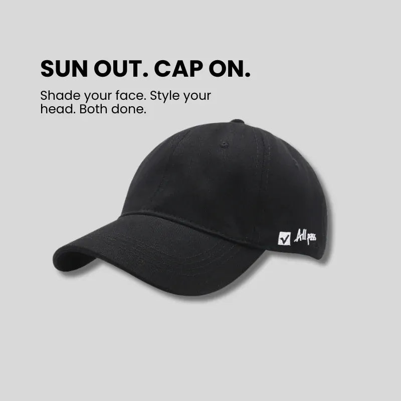 Soft top cap with side letter embroidery