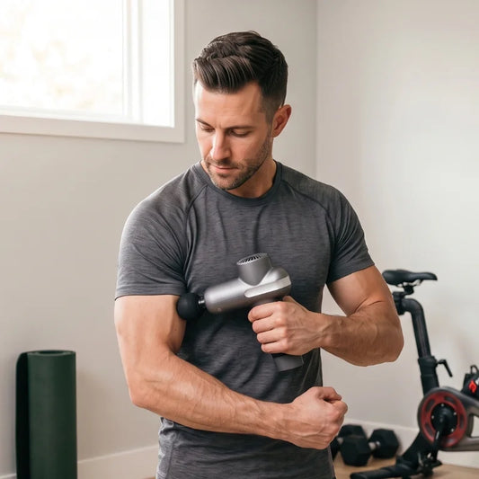 Deep Tissue Massage Gun – 5 Speeds, 6 Heads