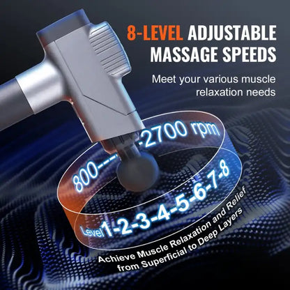 Massage Gun Deep Tissue, Percussion Muscle Massager For Athletes - With 8 Speed Levels