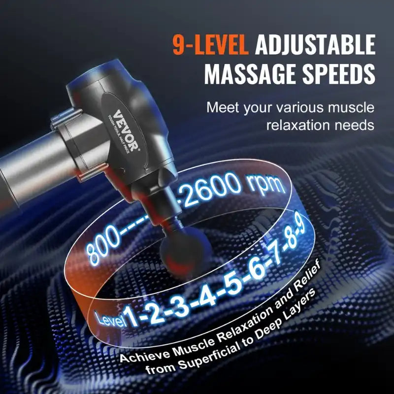 Percussion Massage Gun 9-Speed | 6 Heads + 24V Battery