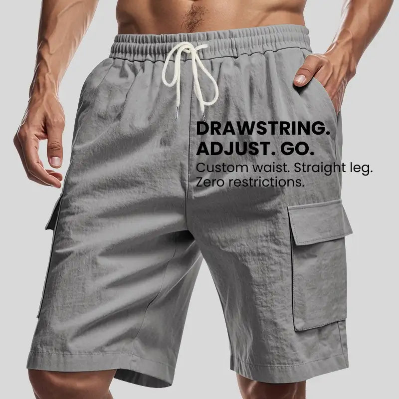 Loose Sports And Leisure Solid Color Linen Drawstring Shorts