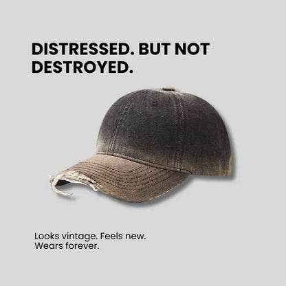 Distressed Gradient Denim Casual All-match Ripped Baseball Cap