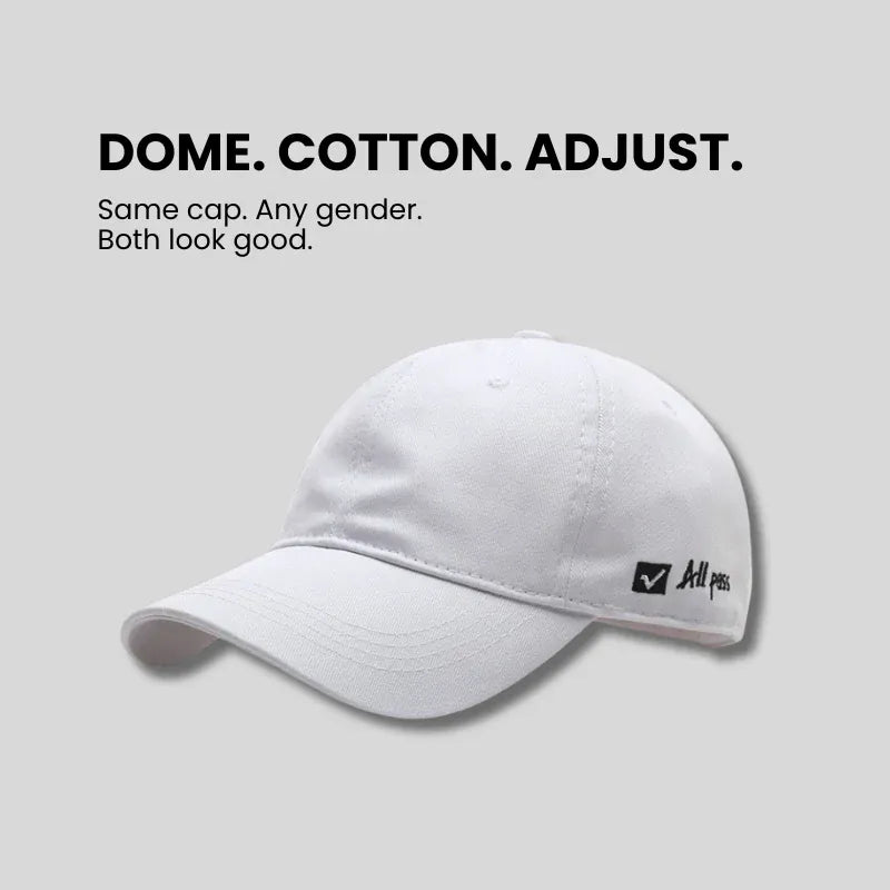 Soft top cap with side letter embroidery