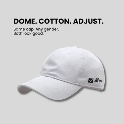 Soft top cap with side letter embroidery