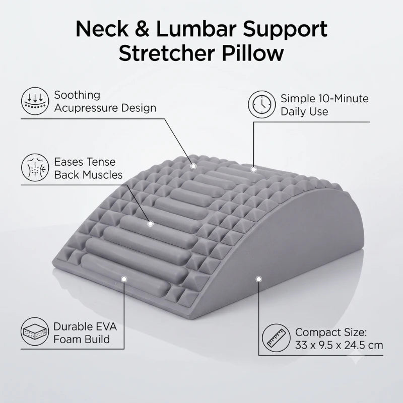 Neck & Lumbar Support Stretcher Pillow