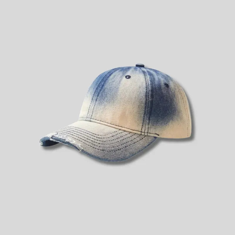 Distressed Gradient Denim Casual All-match Ripped Baseball Cap