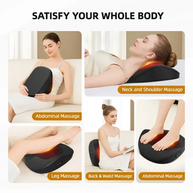 Smart Massage Cushion 3 Speed Multifunction Neck Back Shoulder Massager With Heat Relief