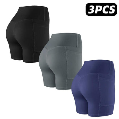 【LOCAL SHIPPING】1/3/4/6-PACK Tummy Control & Butt Lifting Shorts S-2XL - 2026 No Front Seam 5'' Yoga Shorts with Pockets Elastic Waistband Gym Running Daily Wear