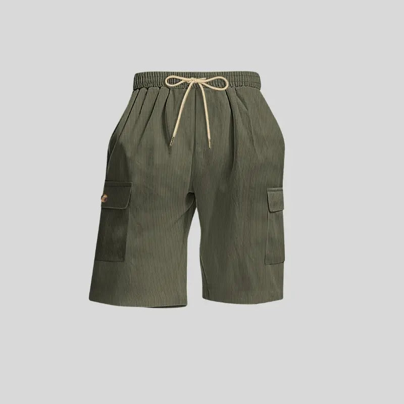 Mens Corduroy Multi-Pocket Shorts For Sports