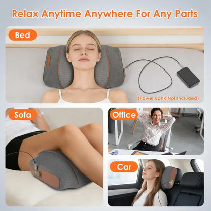 3-in-1 Neck Massager Pillow Ergonomic Massager With Heating Vibration