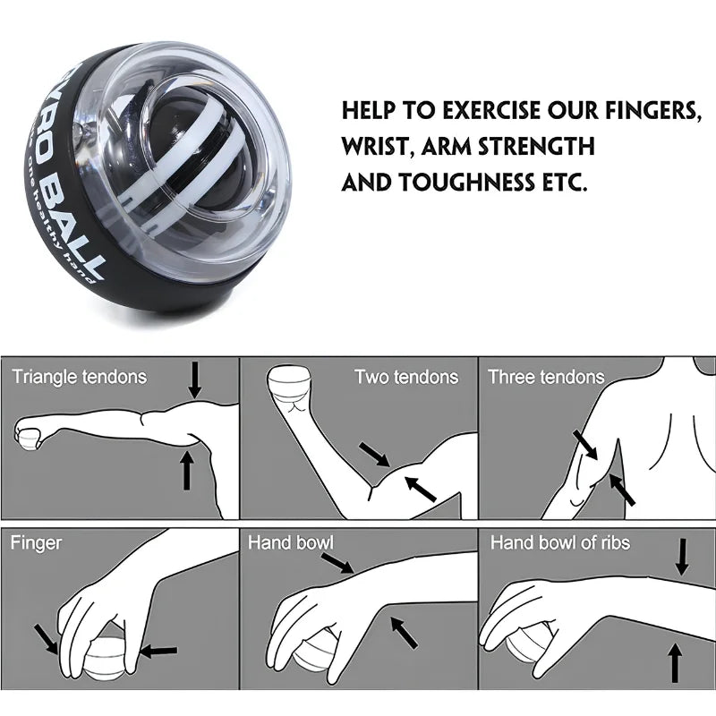 Self-Starting Wrist Power Trainer Ball
