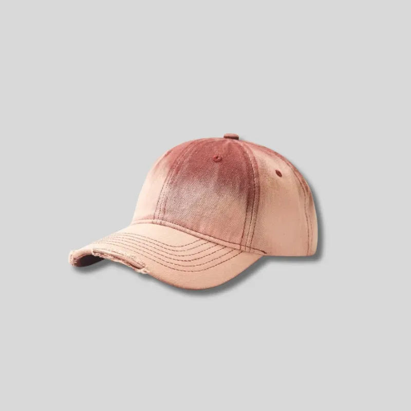 Distressed Gradient Denim Casual All-match Ripped Baseball Cap