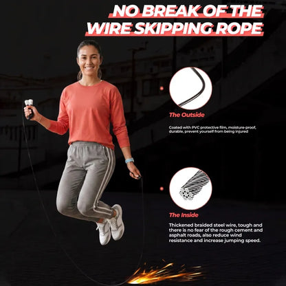 Adjustable Speed Jump Rope with Steel Wire