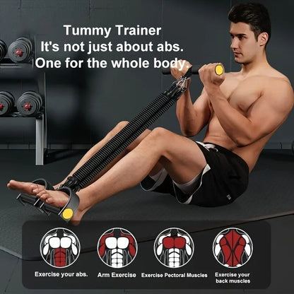 A Set Of Adjustable Resistance Tension Bands With Foot Pedals
