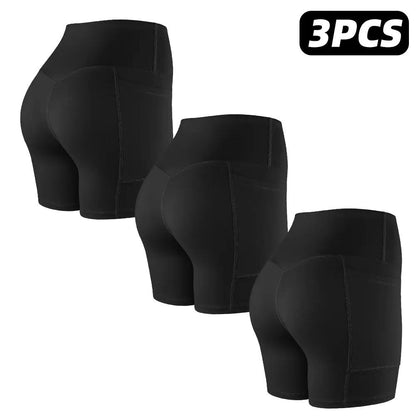【LOCAL SHIPPING】1/3/4/6-PACK Tummy Control & Butt Lifting Shorts S-2XL - 2026 No Front Seam 5'' Yoga Shorts with Pockets Elastic Waistband Gym Running Daily Wear