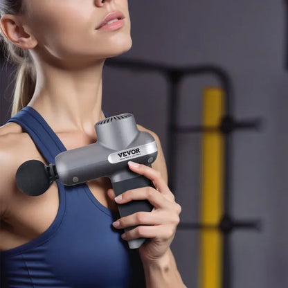 Massage Gun Deep Tissue, Percussion Muscle Massager For Athletes - With 5 Speed Levels & 6 Massage Heads