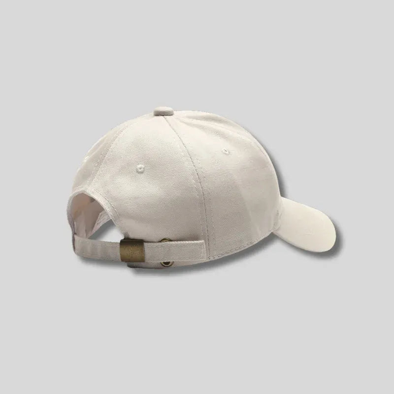 Soft top cap with side letter embroidery