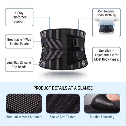 Lumbar Support Waist Belt for Men & Women