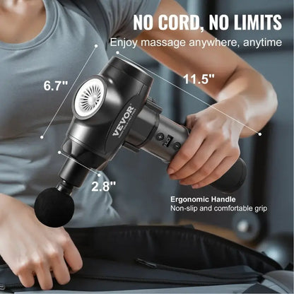Percussion Massage Gun 9-Speed | 6 Heads + 24V Battery
