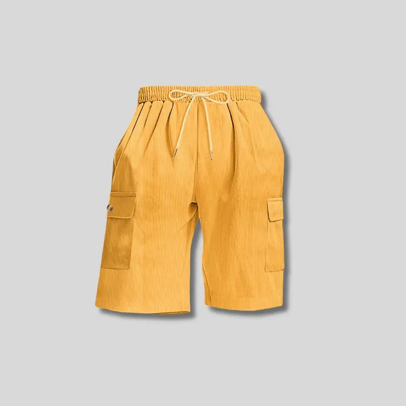 Mens Corduroy Multi-Pocket Shorts For Sports