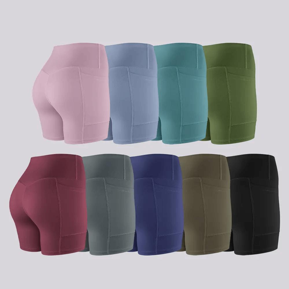 【LOCAL SHIPPING】1/3/4/6-PACK Tummy Control & Butt Lifting Shorts S-2XL - 2026 No Front Seam 5'' Yoga Shorts with Pockets Elastic Waistband Gym Running Daily Wear