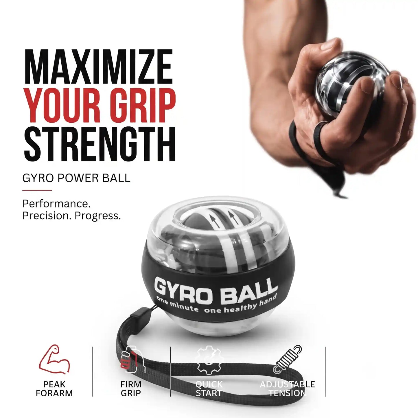 Self-Starting Wrist Power Trainer Ball