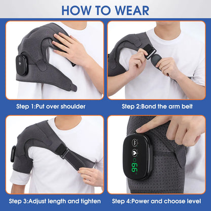 Electric Shoulder Massager Heating Pad Vibration Massage Support