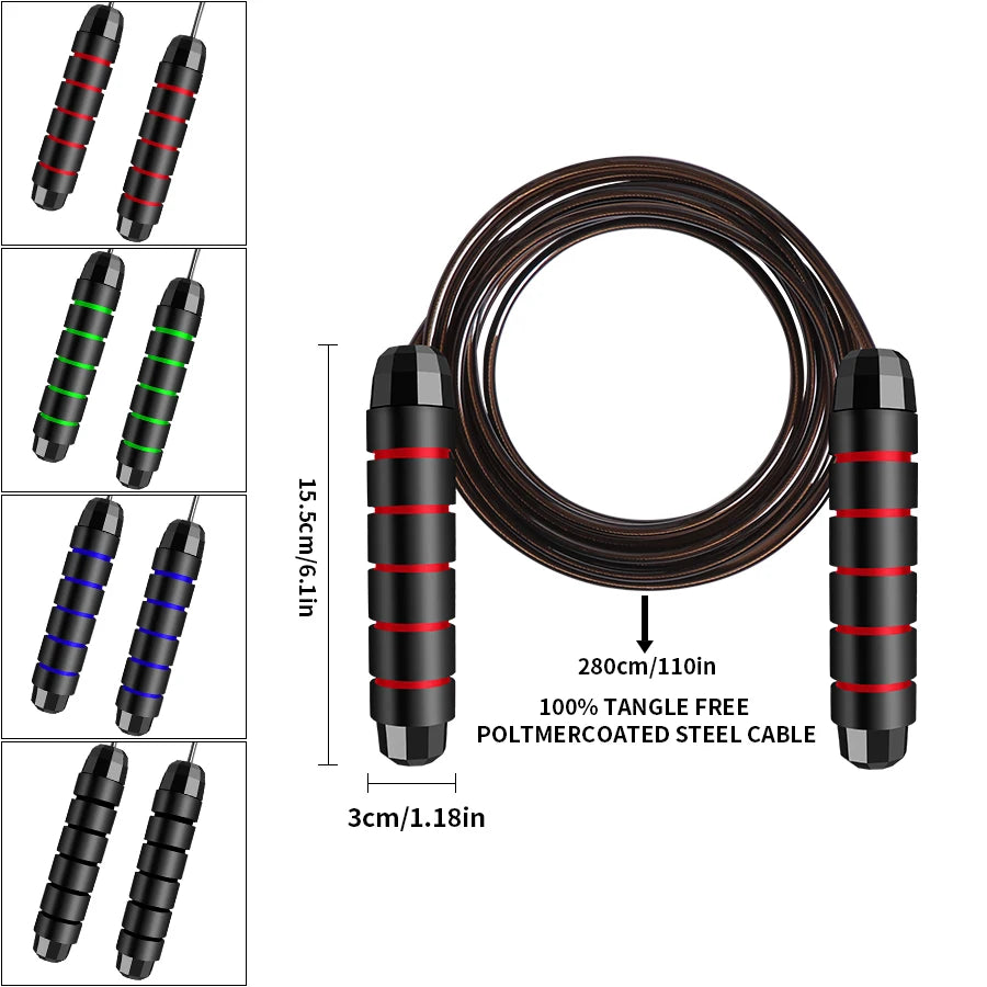 Adjustable Rapid Speed Jump Rope Steel Wire Skipping Rope for Fitness Workout Training Home Sport Equipment