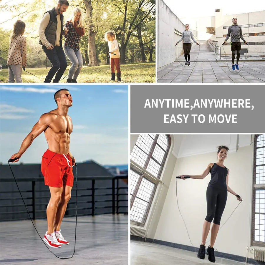 Adjustable Rapid Speed Jump Rope Steel Wire Skipping Rope for Fitness Workout Training Home Sport Equipment