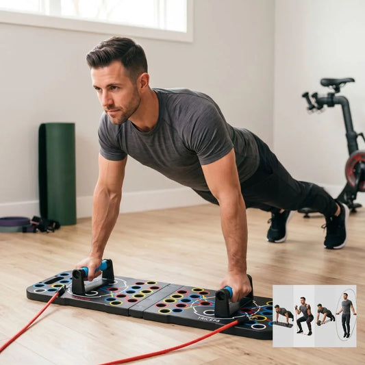 Push-Up Board with Resistance Bands & Ankle Straps