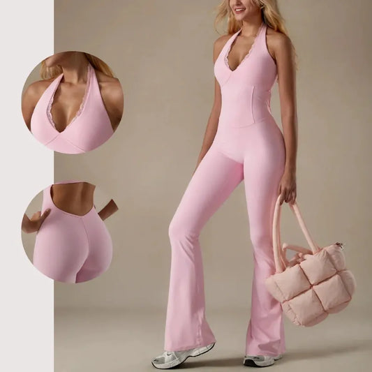 Backless Halter Jumpsuit , Yoga, Gym & Active Lifestyle