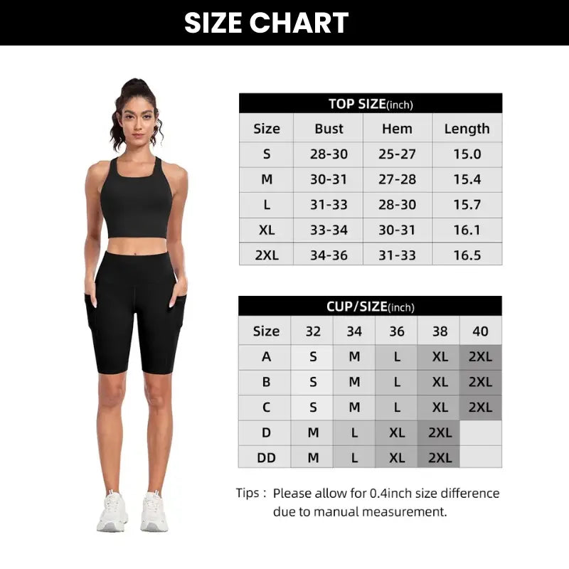 Racerback Crop Tank Top - Scoop Neck Built-In Shelf Bra with Removable Pads