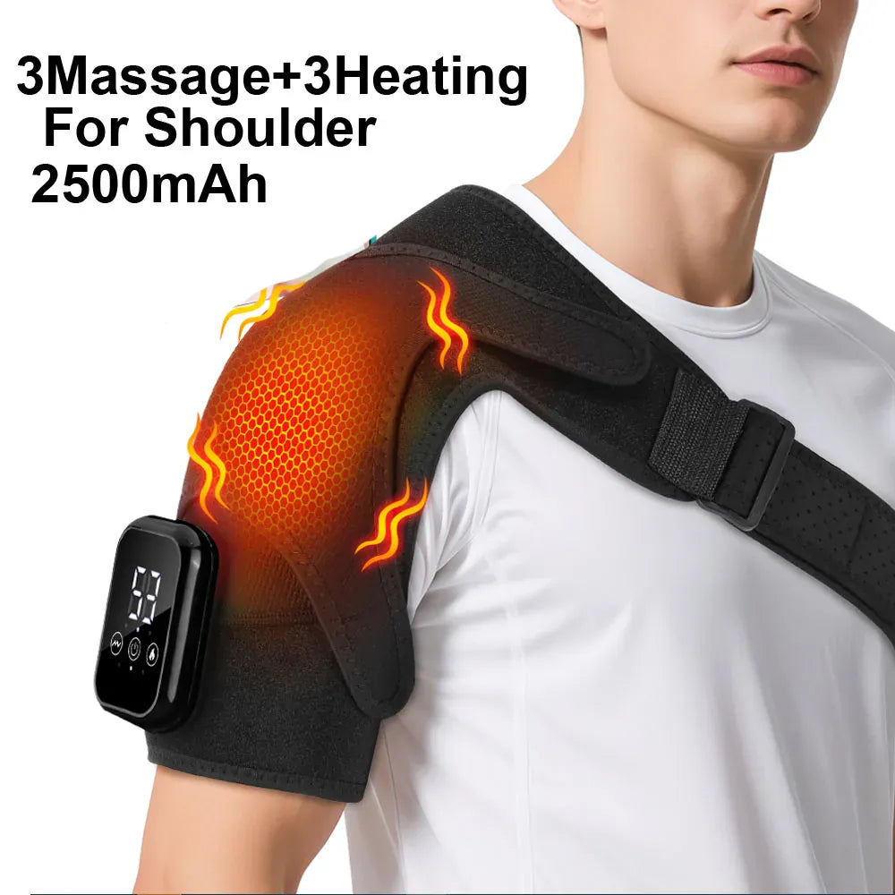 Electric Shoulder Massager Heating Pad Vibration Massage Support