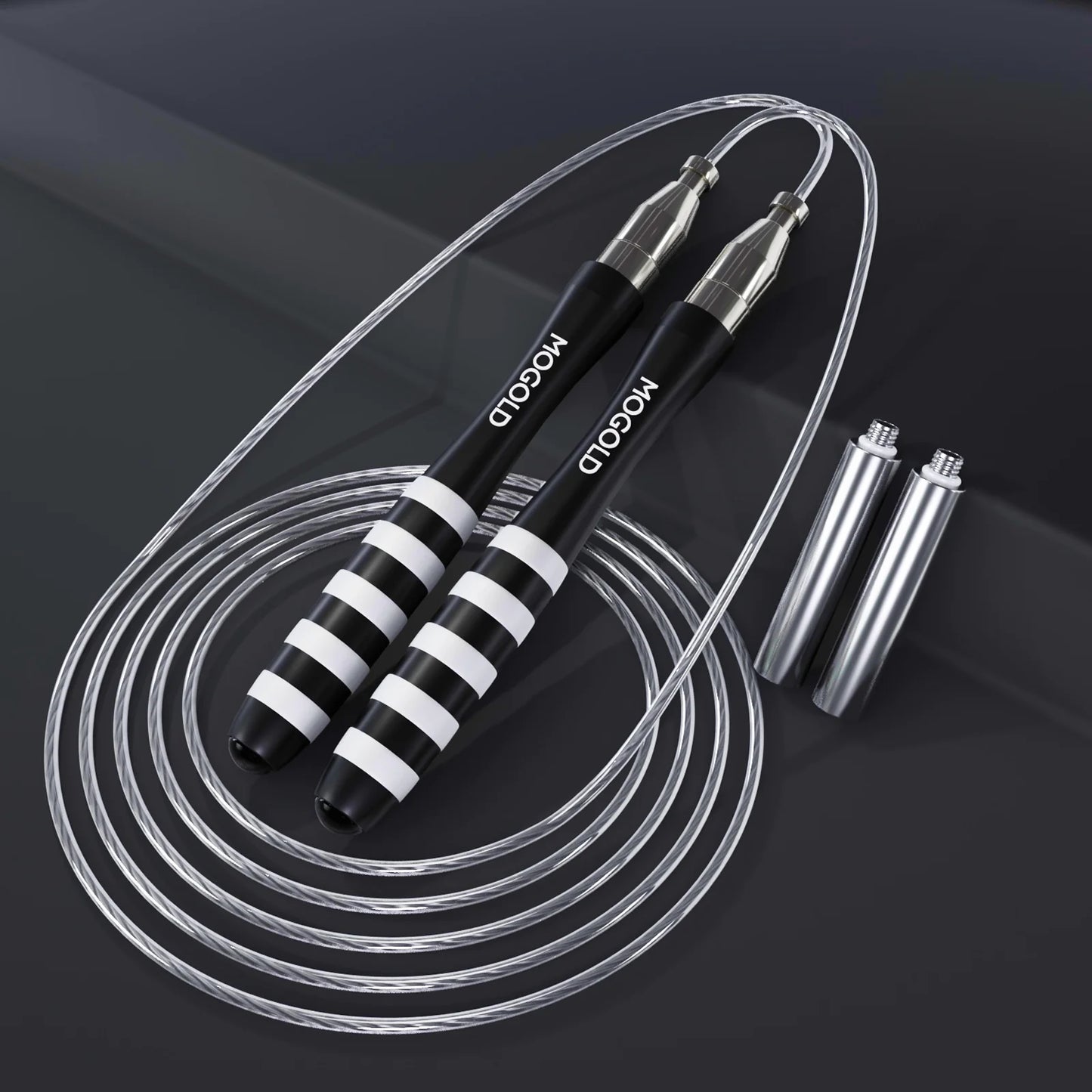 MOGOLD Professional Self-locking Jump Rope Dual-bearing Speed Skating Freely Adjustable Steel Wire Rope