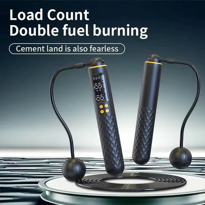 New rechargeable USB Electronic Technology Jump Rope Wire Rope Adjustable Jump Rope Trainer Digital Wireless Calorie Counter
