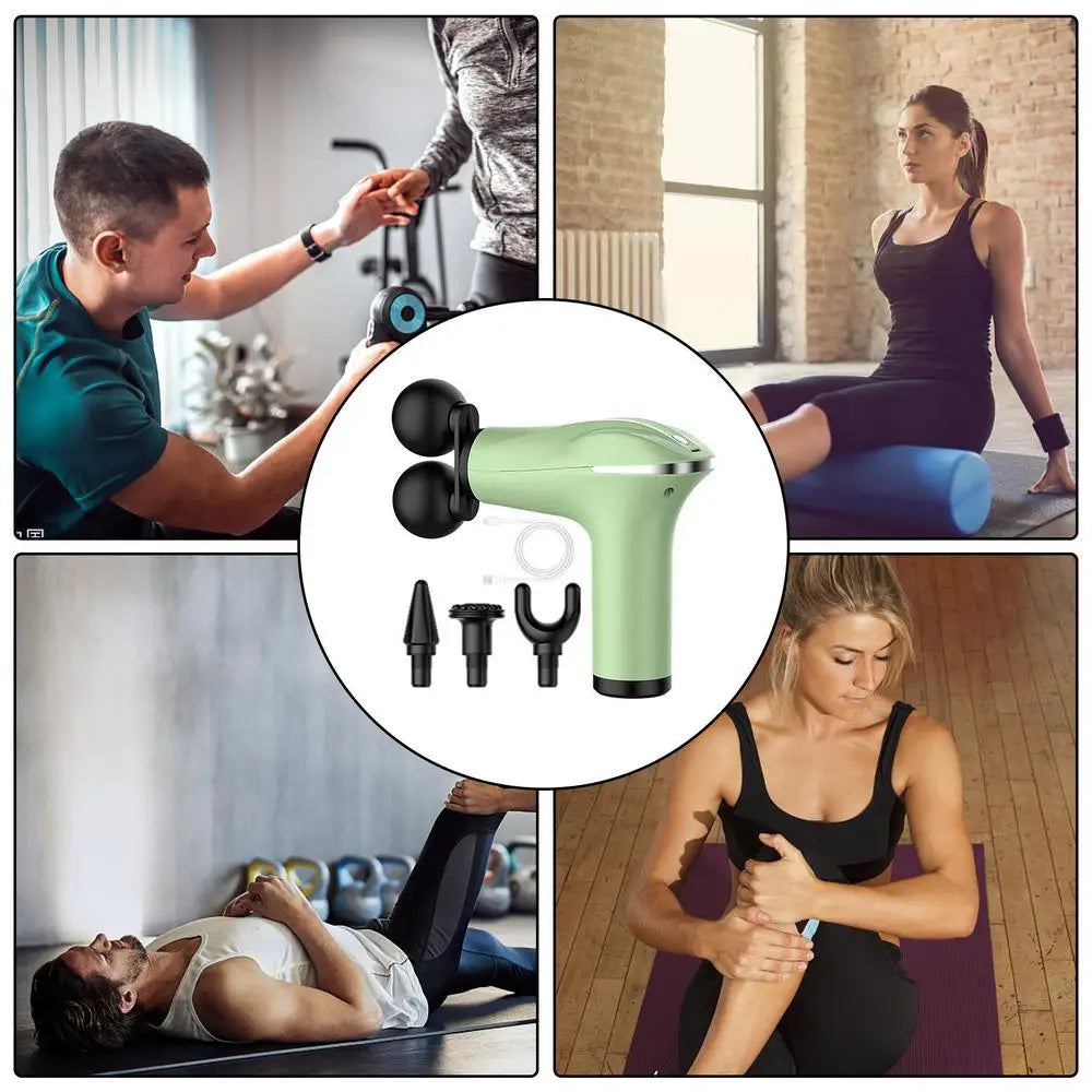 Massager Cordless Double-Headed Electric Smart Vibration Portable Muscle Massager