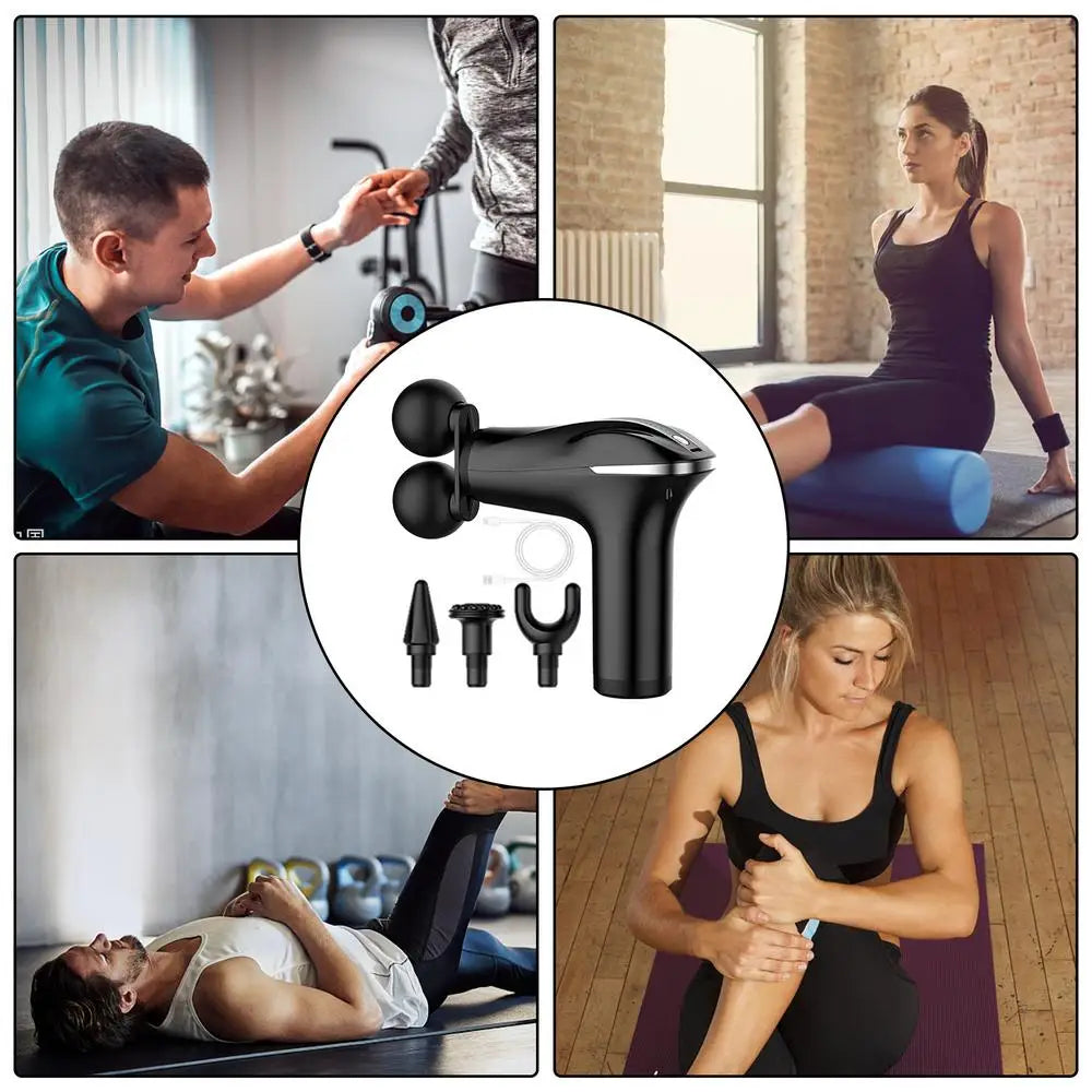 Massager Cordless Double-Headed Electric Smart Vibration Portable Muscle Massager