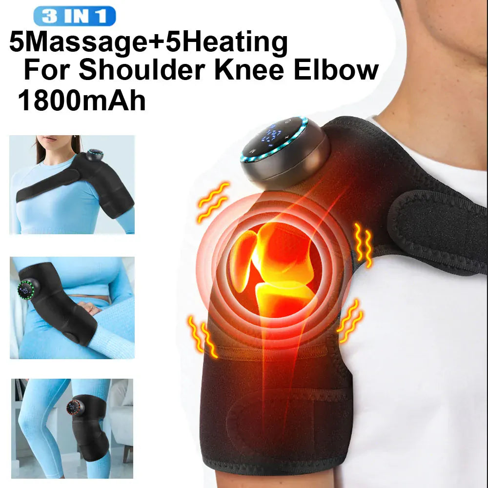 Electric Shoulder Massager Heating Pad Vibration Massage Support