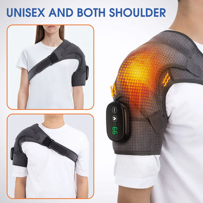 Electric Shoulder Massager Heating Pad Vibration Massage Support