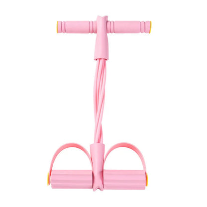 6 Tubes Natural Rubber Pedal Resistance Bands with Handles Multifunctional Yoga Pedal Puller Elastic Tension Rope Full Body Slimming Stretching Trainer Fitness Exercise Equipment for Abdomen Waist Arm Leg Home Gym Yoga Workou
